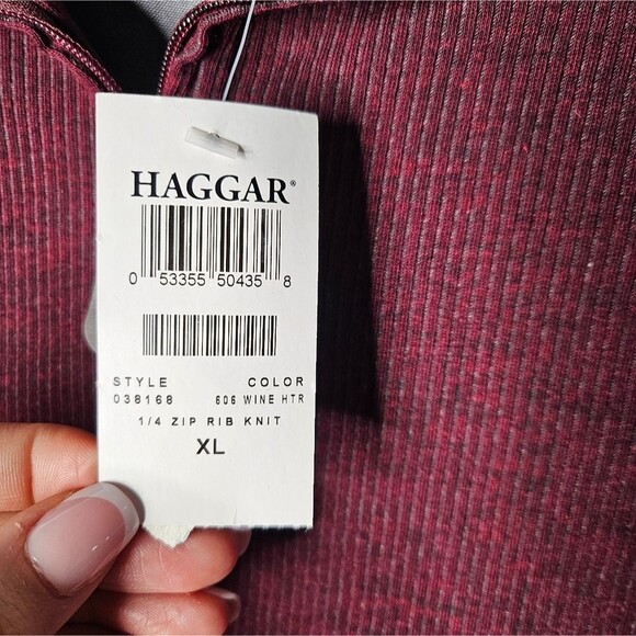 Brand New Haggar Mens Popover Ribbed Knit Longsleeve Collared Shirt Size XL - Picture 5 of 9